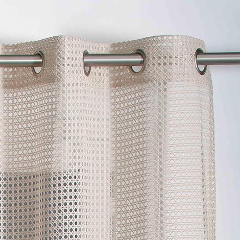 Voilage Filet Effet Cannage - 140x240cm - Beige (1/5)