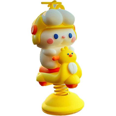 Figurine de poupée à ressort pour tableau de bord de voiture, décoration mignonne avec ressort flexible pour tableau de bord de véhicule (1/4)