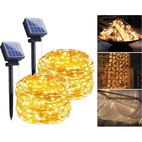 Guirlande lumineuse LED INF avec cellule solaire - Lot de 2 guirlandes de 10 mètres-AquaForge (1/5)