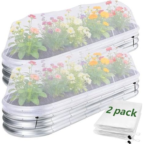 Pflanzenschutznetz mit Kordelzug 2 Stück Obstbaumnetz 190 x 100 x 45 cm Vogelschutznetz für Obstbäume für Hochbeete zum Schutz von Gemüse, Obst, (1/5)