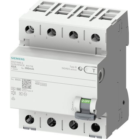 Siemens 5SV33464 Interruptor diferencial 4 polos 63A