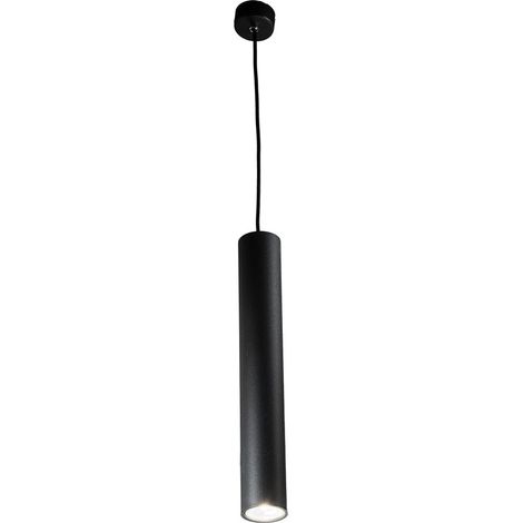 Suspension moderne cylindrique en aluminium Filo Grande - Noir (1/2)