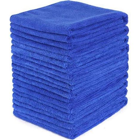 20 toallas de microfibra absorbentes para coche, hogar, cocina, lavado y limpieza, color azul.