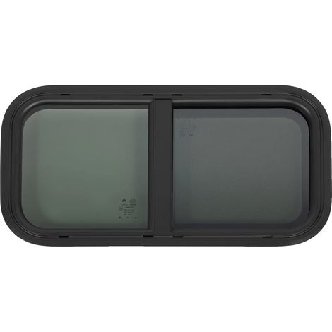 Fenêtre RV, Cadre en Aluminium, Verre Trempé, noir (1/2)