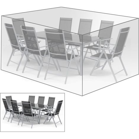 WOLTU Funda Protectora de Muebles Jardín Cubierta de Conjunto de Muebles PE Funda para Sofá Exterior Impermeable Anti-UV a Prueba de Polvo y Viento 250x210x90 cm