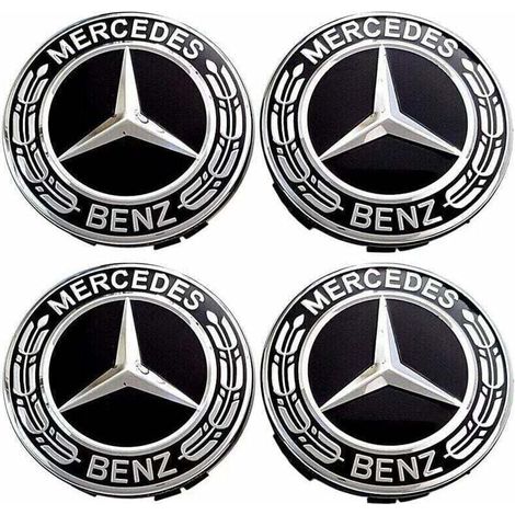 Lot de 4 enjoliveurs de roue pour Mercedes Benz 75 mm, accessoires de voiture ABS (1/4)