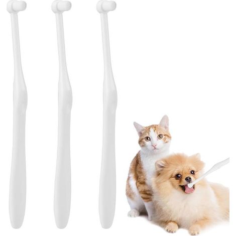 Cepillos de dientes para mascotas，Cerdas nano ultrasuaves，Cepillo de dientes de dedo para cachorros y gatitos