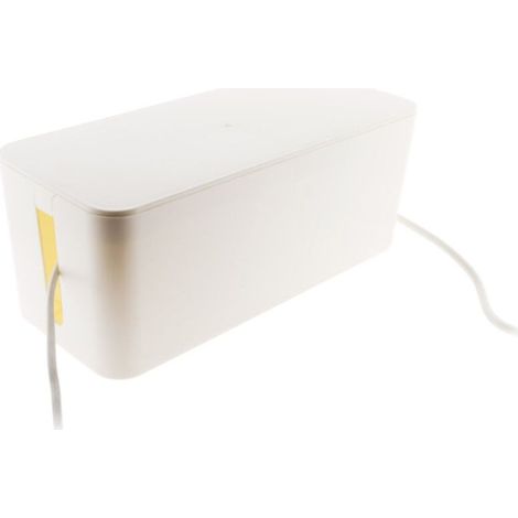 Boîtier de protection pour multiprise blanche – Matériau plastique durable – Couvercle amovible pour accès facile – Pour bureaux et salons (1/5)