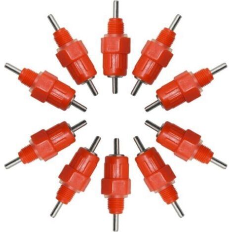 Automatique Tétine Abreuvoir,Abreuvoirs Automatiques Kit,Abreuvoir Volaille en Plastique,Volaille Automatique Abreuvoir,Abreuvoir de Volaille,Eau Mamelons Abreuvoirs,pour Poulet Canard Volaille,10Pc (1/4)