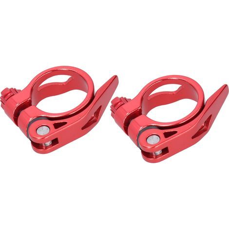 2 pièces Collier de Selle Rapide Alliage d'Aluminium 31.8mm pour VTT Vélo, Attache de Tube C73 Rouge (1/5)