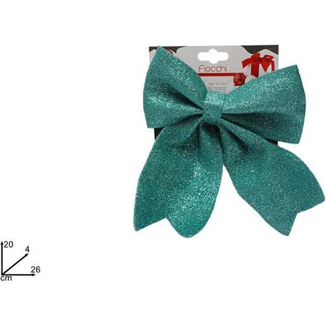 FIOCCO GLITTERATO DIMENSIONE CM.20X26 VERDE