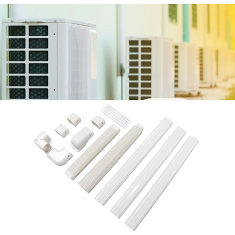 Kit de cache-tuyau décoratif en PVC pour climatiseur 410, compatible avec les climatiseurs split et centraux et les pompes à chaleur. Kit encastré avec rainure décorative pour tuyau de climatiseur. (1/5)