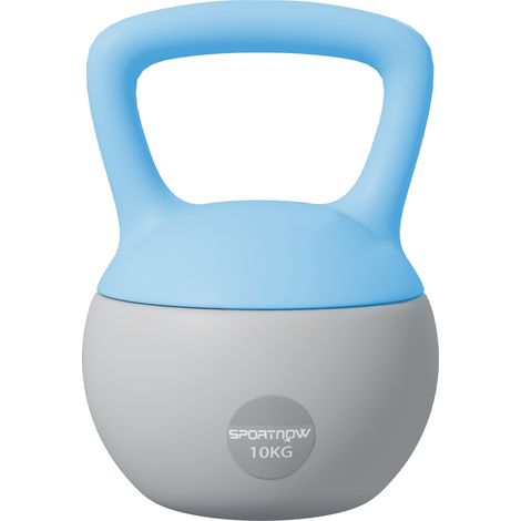SPORTNOW 10KG Kettlebell with Soft Body and Non-Slip Handle, Light Blue/Grey (1/5)