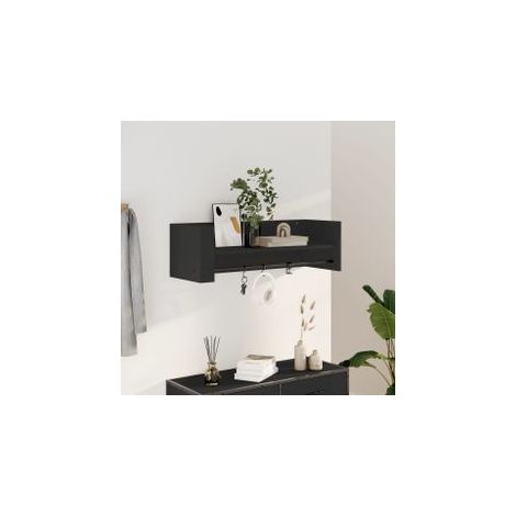 Étagère murale noir 100x35x30,5 bois d'ingénierie (1/5)