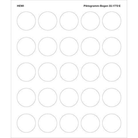 Piktogrammbogen 25 Motive selbstkl. blanko Ø40mm (1/4)