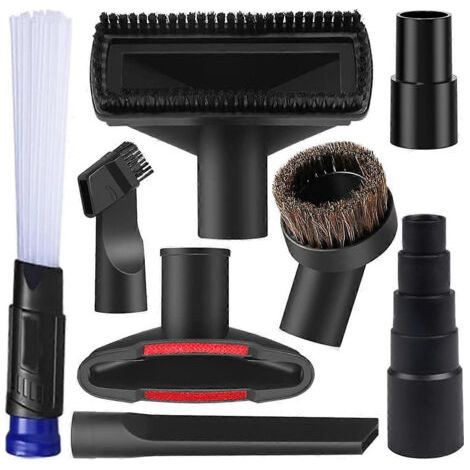 Kit de 8 accessoires universels pour aspirateur, adaptateur de tuyau d'aspirateur en plastique pour aspiration eau et poussière, compatible avec les aspirateurs de 1-1/4 pouce (A)
