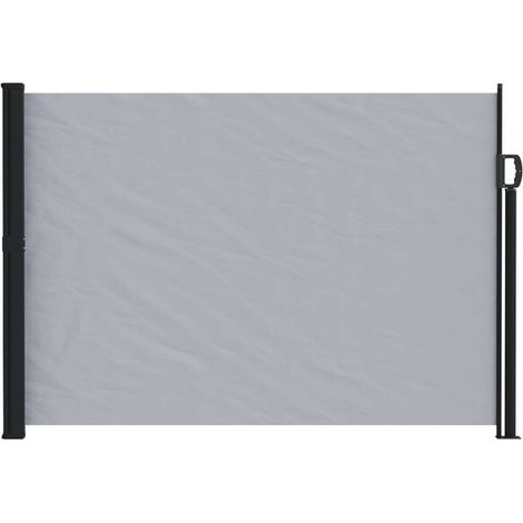 Rideau latéral rétractable, gris, 300 x 117 cm, polyester. (1/5)