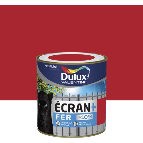 Peinture fer DULUX VALENTINE Ecran+ brillant Rouge agricole 0,5 L (1/3)