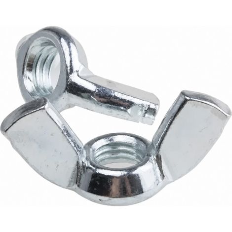 Dadi ad alette in acciaio galvanizzato, diametro 4 mm, 7 pezzi.