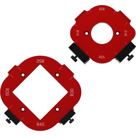 2 Pièces Gabarit Defonceuse a Bois, R10 R15 R20 R25 R30 R35 R40 R50 Gabarit de Toupie avec Fraise à Ras, Gabarit 4en1 pour Toupie, pour le Bricolage (1/5)