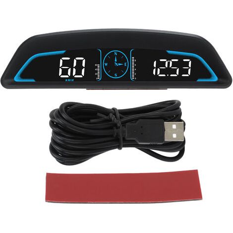 Compteur de vitesse GPS numérique à affichage HUD de voiture universel avec réglage automatique de la luminosité de l'alarme de vitesse pour véhicule (1/5)