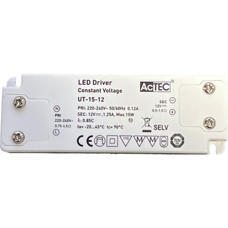 Alimentatore Trasformatore Ultra Slim 15W 12V 1.25A Tensione Costante 103X36X16 mm (1/3)