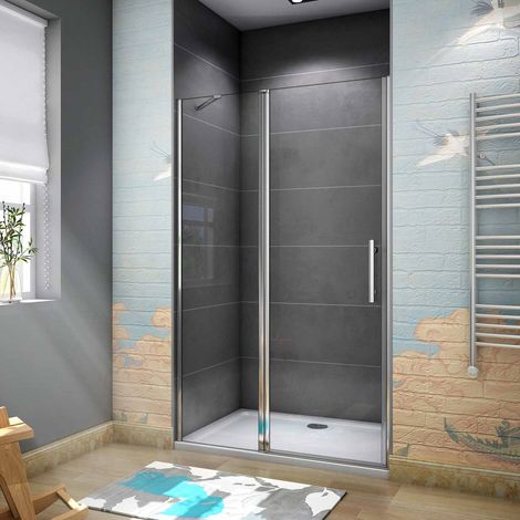 90X195cm Drehtür Falttür Schwenktür Eckeinstieg Dusche Duschabtrennung Duschkabine Duschtür 6mm Nano-glas (1/5)