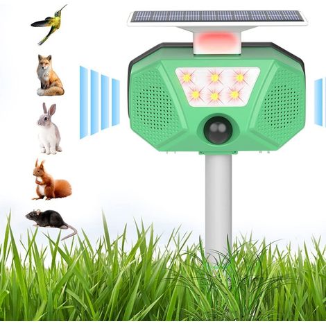 Répulsif anti-martres pour chat - Chargement USB - Étanche - 6 lumières LED - 4 modes et alarme vocale - Étanche - Répulsif anti-taupes contre les chats, chiens, rats, martres (1/4)
