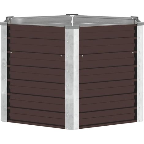 Arriate de acero galvanizado marrón 129x129x77 cm vidaXL