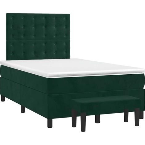 Maison Exclusive - Giroletto a Molle con Materasso Verde Scuro 120x190 cm Velluto (1/5)