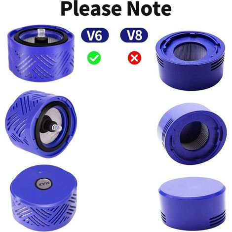 Filtre pour Dyson,filtres de Rechange aspirateur pour Dyson V6,V6 Motorhead, V6 Absolute et V6 Animal,3 pièces post HEPA-filtre et 3 pièces Pre-filtre,remplace la partie 965661-01 et 966741-01(v6) (1/4)