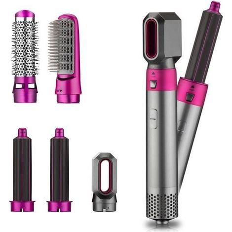 5 En 1 Multifonctionnel Sèche-cheveux Peigne Air Chaud Styler Peigne Avec YOKULI® Boîte De Rangement Bleu-Ywey (1/4)
