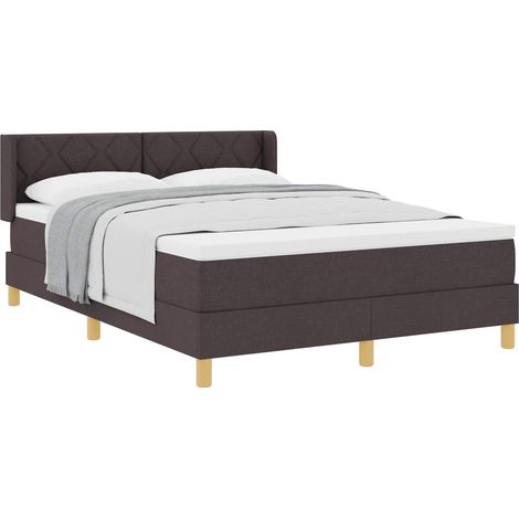 Maison Exclusive - Letto a molle con testiera Marrone Scuro 200 x 160 cm Tessuto (1/5)