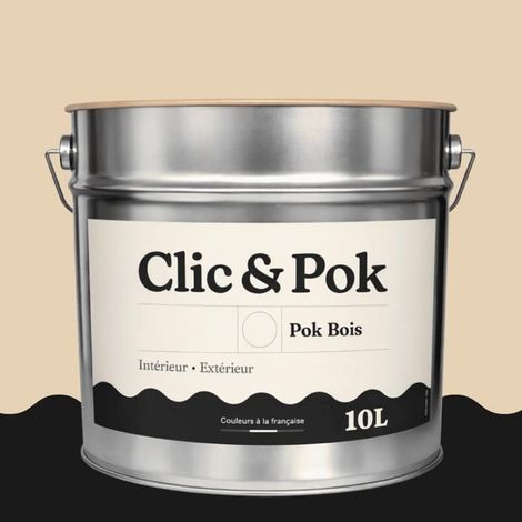 Peinture Bois Extérieur – POK BOIS - 10L - RAL 1015 - Ivoire clair- Résistante aux intempéries - Ne s'écaille pas