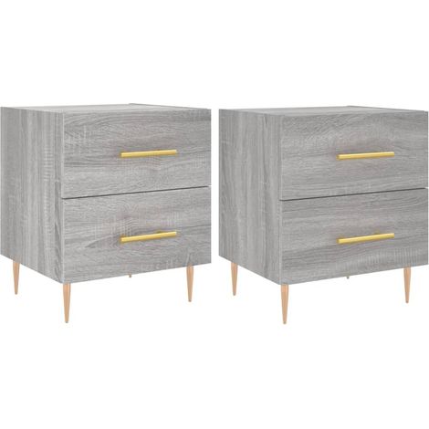 Maison Exclusive - Comodini 2 pz Grigio Sonoma 40x35x47,5 cm in Legno Multistrato