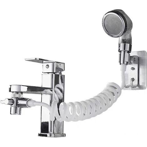 Waschtischset mit Handbrause und Teleskopschlauch, ideal zum Haarewaschen oder Reinigen des Wasserhahns – AquaForge