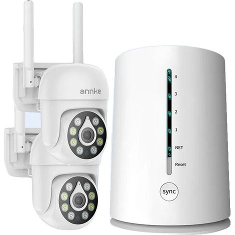 Système de caméra domestique sans fil, résolution 5 MP, 2 caméras, 4 canaux d'entrée vidéo, vision nocturne jusqu'à 20 mètres, suivi automatique intelligent (1/5)