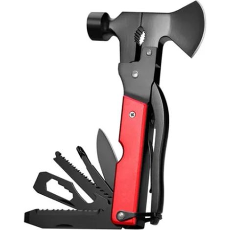 Hache multifonction, marteau de sécurité portable en acier inoxydable pour le camping, manche en aluminium anodisé