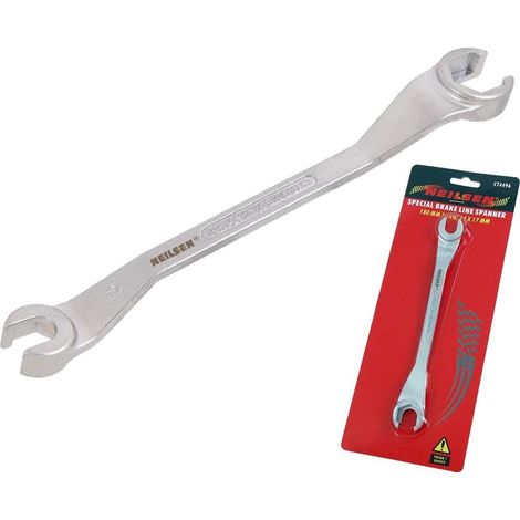 Neilsen Flare Nut Wrench Open-Ended Brake Line Pipe Spanner 14mm 17mm Tool (1/2)