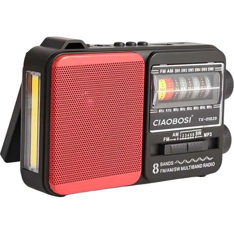 Radio portable - AVIZAR - 3 bandes - Tuner FM/AM/SW - Lecture MP3 via USB - Lampe LED