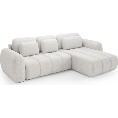 3-Sitzer-Wende- und -Schlaf-Ecksofa mit Bettkasten Cesar Weiß