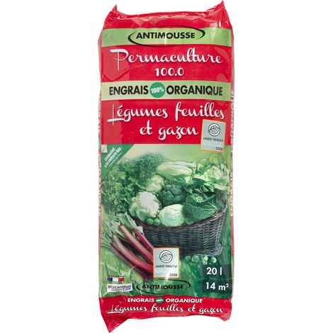 Engrais Organique en Granulés pour Légumes Feuilles et Gazon - Permaculture 100.0® (1 Sac de 20L) (1/3)