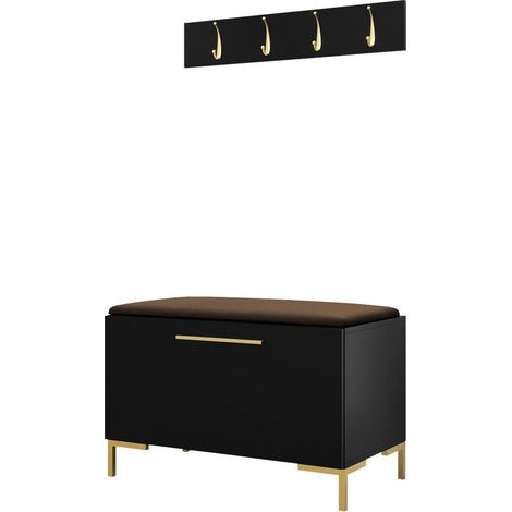 Conjunto para recibidor Nomal VIII, Negro, 0x0x0cm, Aglomerado laminado, Tapiz, Montada en la pared, Colocada (1/5)
