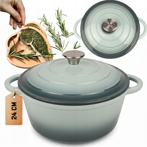 Gusseisentopf Atusa 24cm 4L emailliert induktionsgeeignet (1/3)