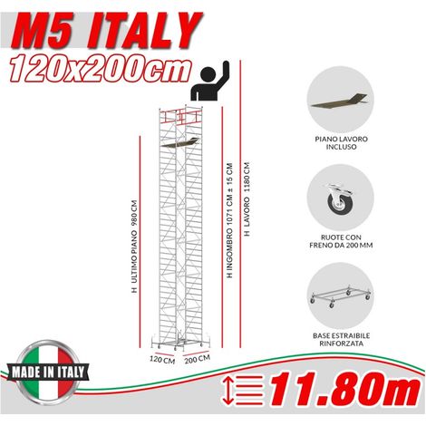 Trabattello M5 ITALY Altezza lavoro 11,80 metri