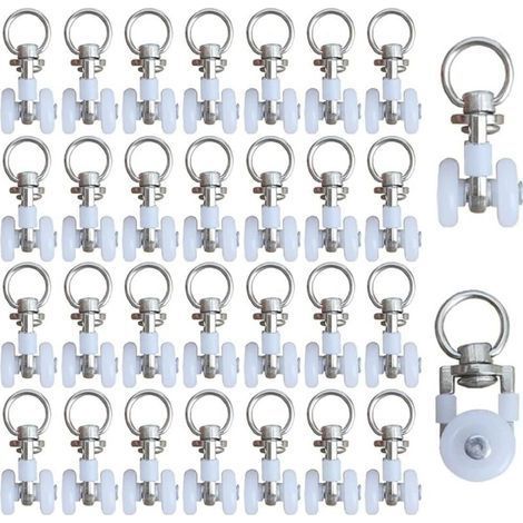 30 Pièces Rouleaux pour Rail de Rideau Coulissant – Poulies Adaptées aux Glissières avec Cavité Intérieure ≥ 30 mm – Pour Rideaux Suspendus (1/5)