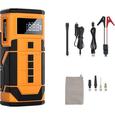 Booster Batterie Voiture 600A 10000mAh Booster Batterie Moto/Auto 12V Demarreur Batterie Voiture avec Écran LED.Lamp LED (1/5)