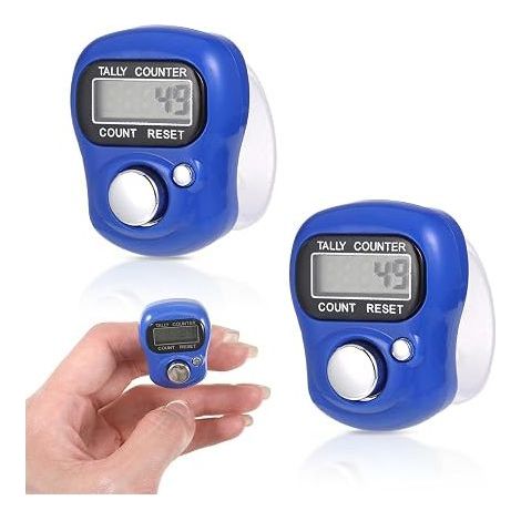 Lot de 5 compteurs de doigts numériques électroniques - Mini compteur manuel coloré - Compteur de rangées10.93cm (1/5)