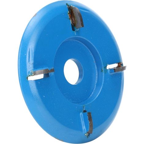 Disque de sculpture bois acier au carbure de tungstène 4 dents Ø90mm trou 16mm pour meuleuse angle bleu 1 pièce menuiserie (1/5)