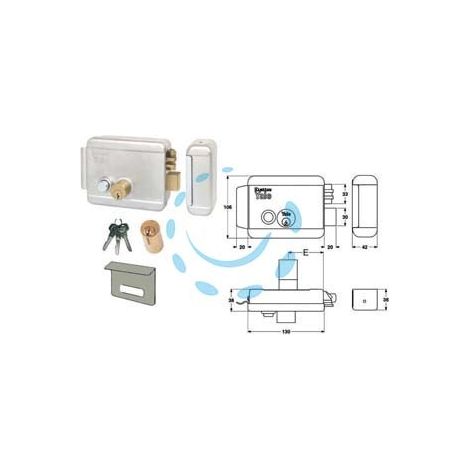 ELETTROSERRATURA DA APPLICARE CANCELLI CON CAT.PULSANTE E TETTO 6888 - mm.50 SX zincata (Y6888050205)